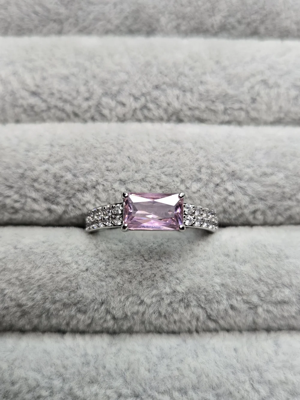 Size 6 Rose Quartz Cubic Zirconia Rhodium Plated Bomb Party I've Found My Passio
